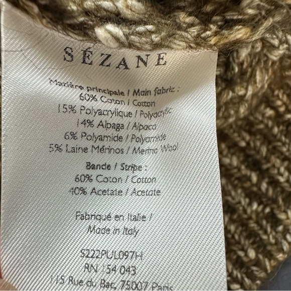 Sezane James Jumper Olive Chiné - Size S - Picture 15 of 16